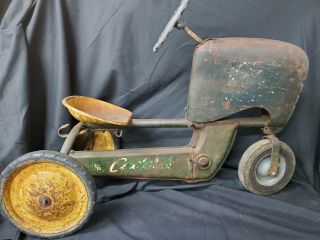 Rare Vintage Antique Metal Amf Chain Driven Pedal Car Tractor Unrestored