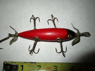 Vintage South Bend 5 Hook Minnow Unknown Wood Fishing Lure.