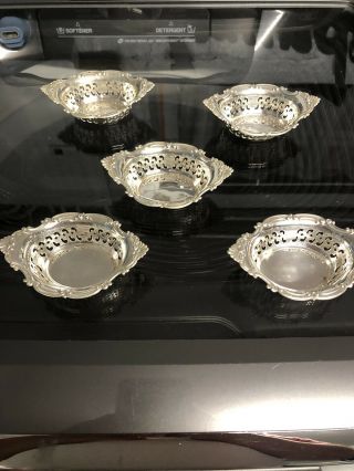 Vintage.  925 Sterling Silver Nut Candy Dish Set Of 5