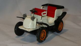 Vintage Sign of Quality Japan White Roadster Tin Litho Friction Toy Car - 3