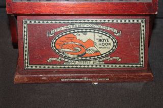ANTIQUE 1919 The Boye Needle Company STORE DISPLAY Wooden CROCHET HOOK CASE 2
