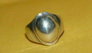 Vtg Modernist Mid - Century " 925 " Sterling Silver Ornate Design Ring Size 7.  5 6.  4g