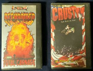 2 Vintage Motocross Freestyle Vhs Tapes (lbz Rechromed " Total Carnage " And.