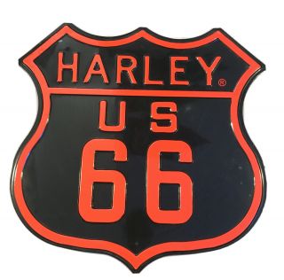 Harley - Davidson® Red & Black Us Route 66 Embossed Tin Sign 2010261
