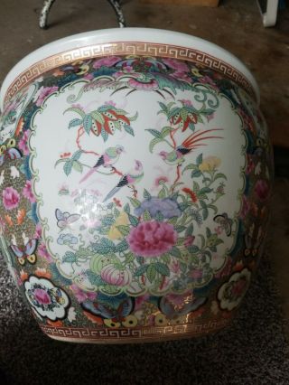 Large Antique Chinese Multicolor Porcelain Vase With Stamp