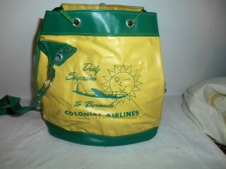Vintage Colonial Airlines Travel Vinyl Tote Bag.  L@@k