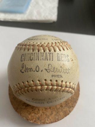 Vintage 1960’s Cincinnati Reds Baseball William O Dewitt President