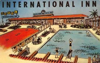 International Inn Swimming Pool San Francisco,  Ca Roadside 1959 Vintage Postcard