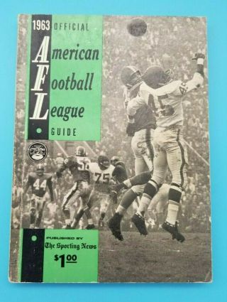 Afl American Football League - Sporting News Football Guide - 1963 - Ex,  /nm