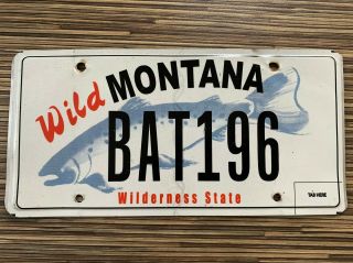 2000s Wild Montana Fish Wildlife License Plate (bat195)
