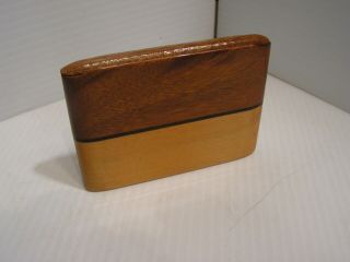Vintage Wooden Cigarette Case Sliding Lid 10 Spring Loaded Holes