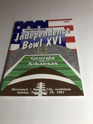 1991 Independence Bowl Georgia Bulldogs Vs Arkansas Razorbacks