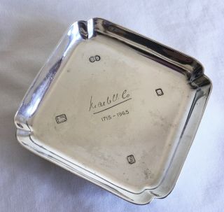 Vintage London Hallmarked Solid Silver Card Tray Martell & Co1715 - 1965 250 Years