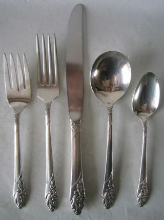 32 Piece Community Oneida Evening Star Floral Sp Flatware 4 Placesetting,  Extra