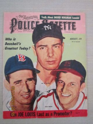 Aug 1949 Police Gazette Ted Williams Stan Musial Ovbbmag1