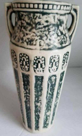1931 Vtg Art Deco Antique Red Wing Art Pottery 12 1/2 " Urn Vase Us