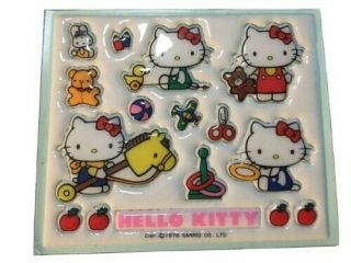 Htf Vintage 1976 Sanrio Hello Kitty Mini Soft Puffy Seal Stickers