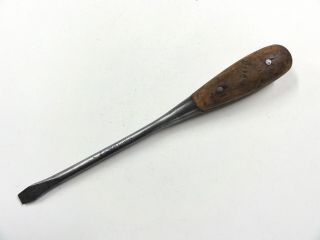 Vintage Irwin Usofa 11 " Long 3/8 " Blade Wood Handle Full Tang Screwdriver Vgc