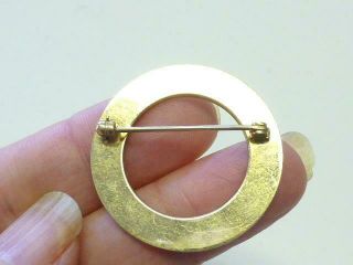 Vintage WINARD Ribbed Circle 1/20 12K Gold Filled Brooch Pin Retro Art Deco MCM 3