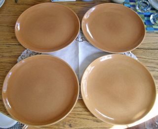 Vintage Russel Wright Iroquois Casual Ripe Apricot 10 1/8 " Plates Set Of 4