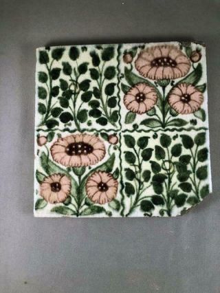 William De Morgan Merton Abbey Floral Ceramic Tile (155x155mm) [ 19]