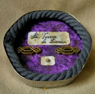 Antique Reliquary Reliquaire Sta.  Teresa De Lisieux Relic W/ Wax Seal