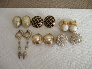 Estate Vintage Clip - On Earrings Set Of 6 Pair All Signed Coro,  Bergere,  Marino
