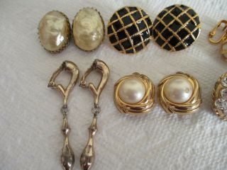 Estate Vintage Clip - On Earrings Set of 6 Pair All Signed Coro,  Bergere,  Marino 2