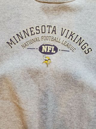 Vintage Minnesota Vikings Logo Athletic Sweatshirt Size Large Womens Gray Nfl