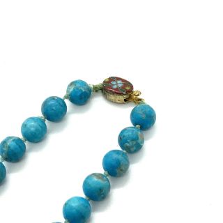 Antique Chinese Turquoise Cloisonné Bead Necklace 181