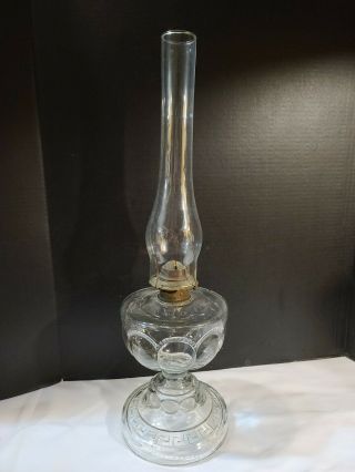 Vintage P & A Dorset Clear Crystal Oil Lamp