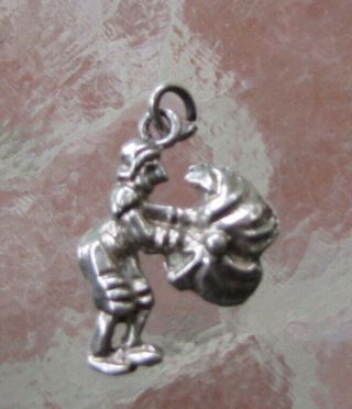 Vintage English Sterling Silver Lady With Umbrella Bracelet Charm