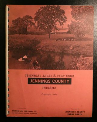 Vintage 1968 Jennings County Indiana Atlas Plat Map Book - North Vernon,  Scipio