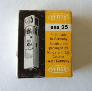 Vintage Minox Twin Pack Asa 25 B & W Film Nov 1968 Two 36 Exposure Cartridges