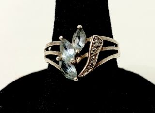 Vintage Women’s Sterling Silver Aqua Blue Stone Ring Size 6