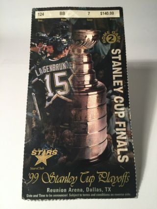 1999 Buffalo Sabres Vs Dallas Stars Ticket Stub Stanley Cup Finals Home Game 2