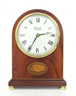 Quality Comitti Of London " The Regency " Inlaid Mahogany Case Mantel Clock