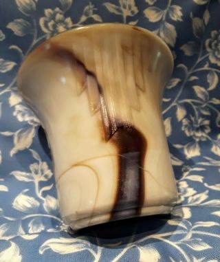 Vintage Slag Glass Art Deco Vase Chocolate Swirl 4 " In Height