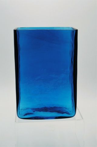 Vintage Blenko Hand Blown Glass Vase - 3732 - Turquoise
