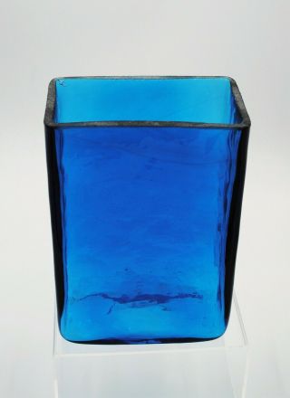 Vintage Blenko Hand Blown Glass Vase - 3732 - Turquoise 2