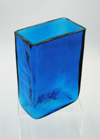 Vintage Blenko Hand Blown Glass Vase - 3732 - Turquoise 3