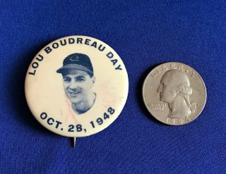 Rare 1948 Cleveland Indians Lou Boudreau Baseball Pin World Series Year