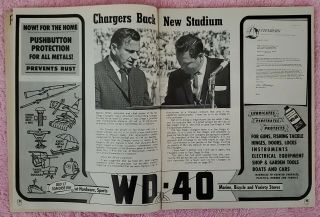 1965 AFL Football Program San Diego Chargers vs Boston Patriots,  Balboa Stadium. 3