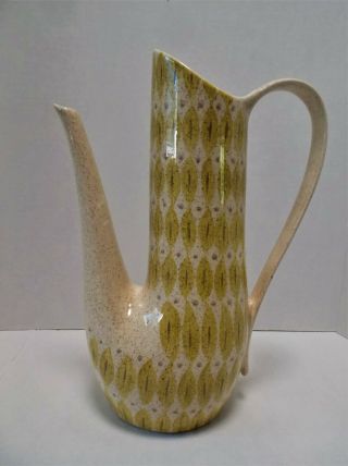Vintage Red Wing Pottery Pitcher Beige Speckled Modern Mid Century 12 " Tall