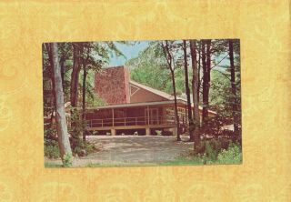 Ct Winsted 1968 Vintage Postcard Camp Sequassen Dining Hall To West Haven Ct