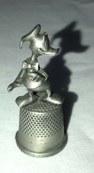 Unique Vintage Disney Donald Duck Pewter Thimble