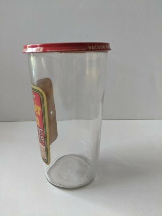 Vintage Derby Peter Pan Peanut Butter Glass Jar with Label and Press - On - Top Lid 3