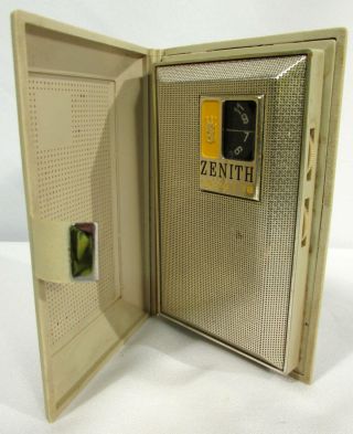 Vtg Zenith Royal 16 Transistor Billfold Pocket Radio In Case Model R - 16l