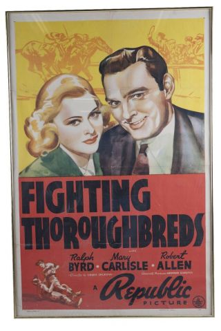 Vintage Movie Poster (one Sheet) The Fighting Thoroughbreds (1939)