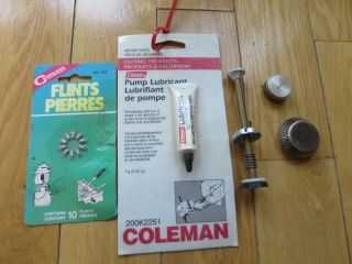 Vintage Coleman Lantern Parts Flints Pump Lubricant And Parts
